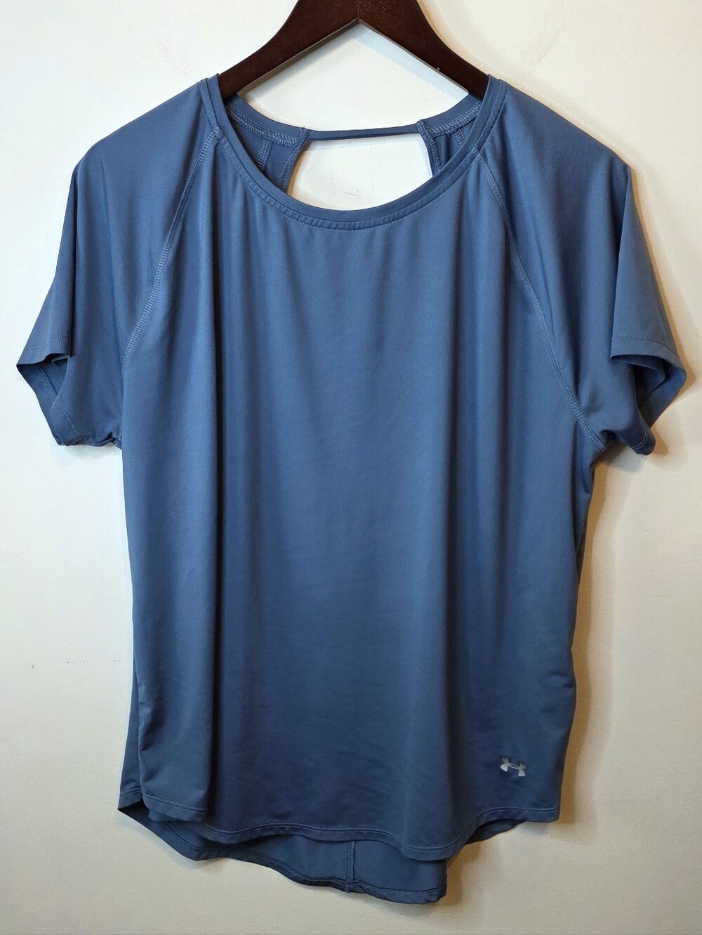 Under Armour Heat Gear Open Back Performance Tee Slate Blue Size XL
